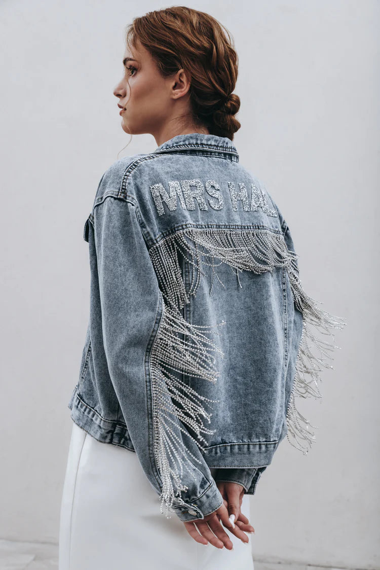 Rhinestone Fringe Jacket Bridal Closet