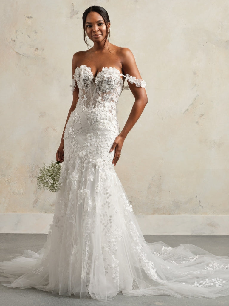 Corset fit and flare wedding dress hotsell