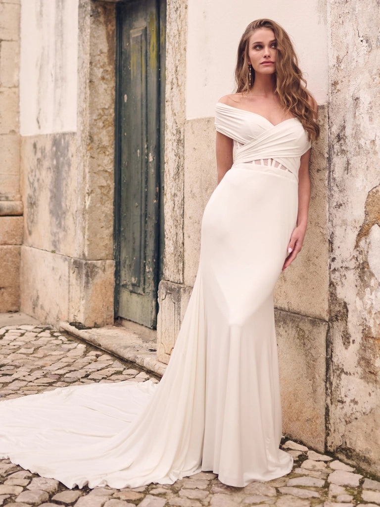 Jersey cheap wedding dress