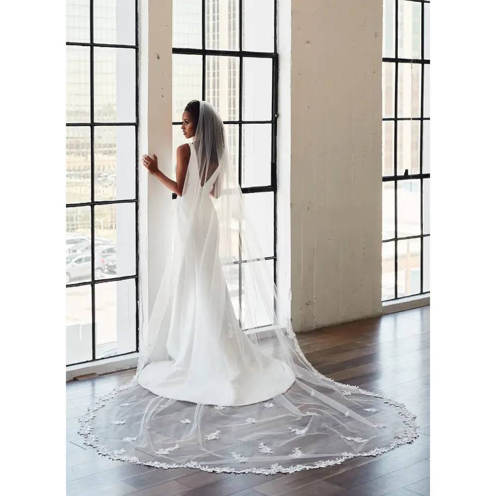 Cathedral Veil with Lace Trim