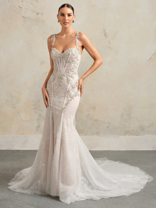 Beaded-Corset-Fit-and-Flare-Wedding-Dress