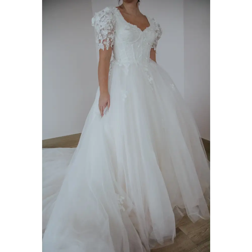 Diamond Ball Gown Tulle Wedding Dress