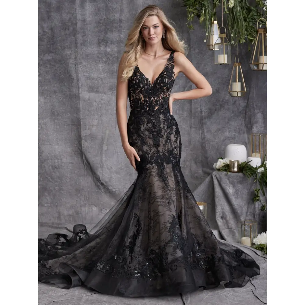 Wedding Dresses with Black Accents